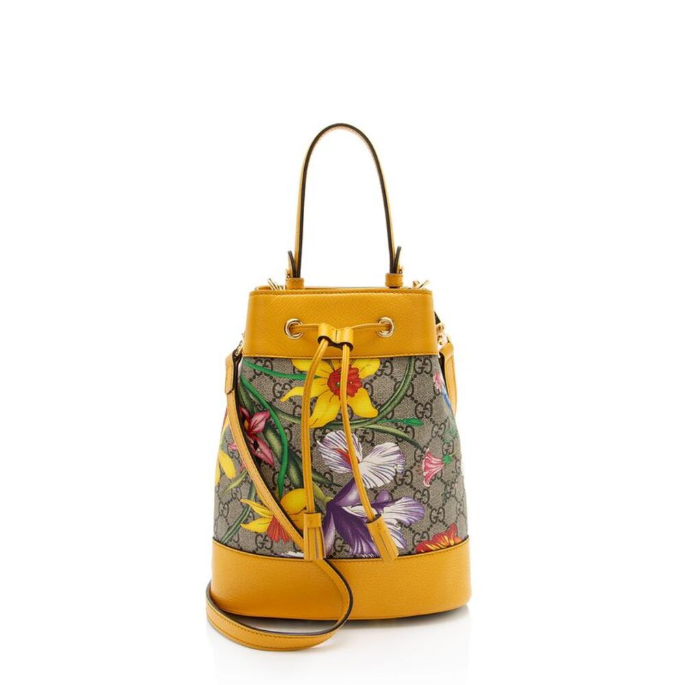 Gucci GG Supreme Flora Ophidia Small Bucket Bag